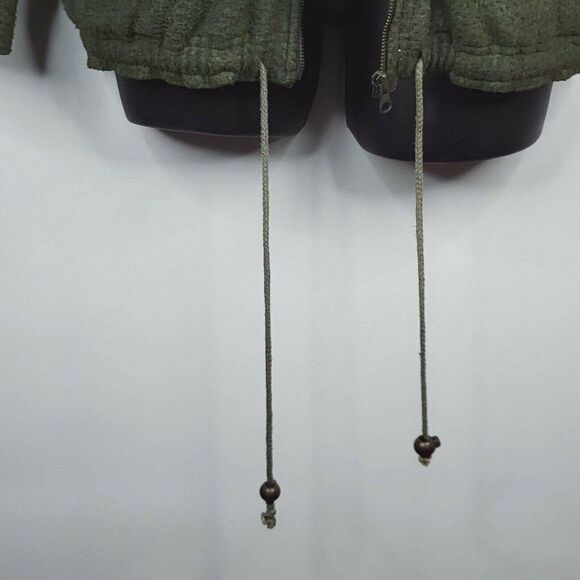 Tulchan Sage Green Zip Front Fleece Jacket M Wool Knit Panel Accent - Picture 6 of 9